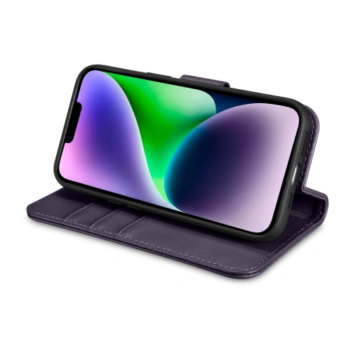 Kup Case iCarer Wallet Anti-RFID 2in1 Apple iPhone 14 dunkelviolett - ICR456 - {ean13} - Sklep Home Screen