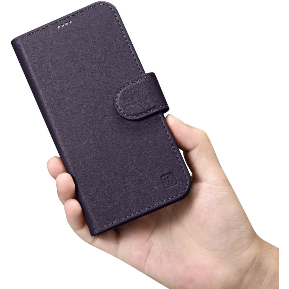 Etui iCarer Wallet Anti-RFID 2in1 Apple iPhone 14 ciemnofioletowy
