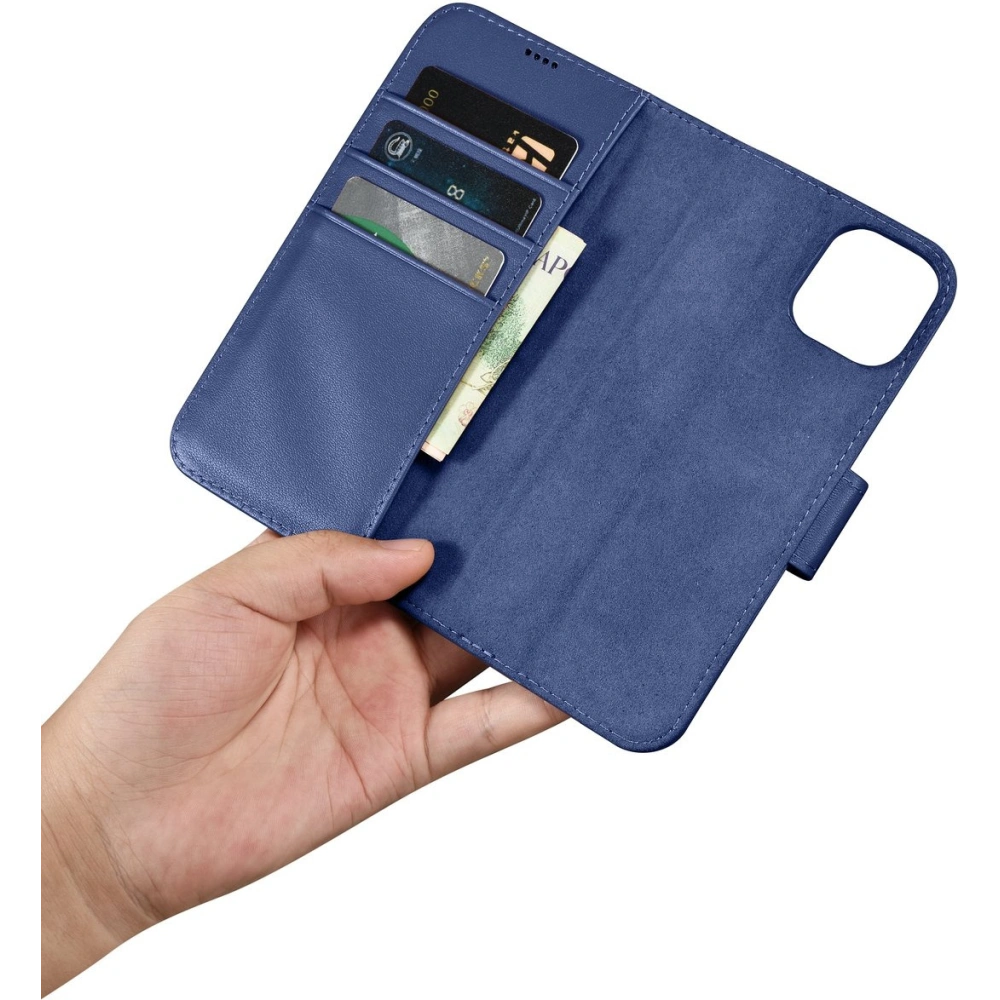 Etui iCarer Wallet Anti-RFID 2in1 Apple iPhone 14 niebieski