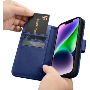 Kup Etui iCarer Wallet Anti-RFID 2in1 Apple iPhone 14 modrý - ICR458 - {ean13} - Sklep Home Screen