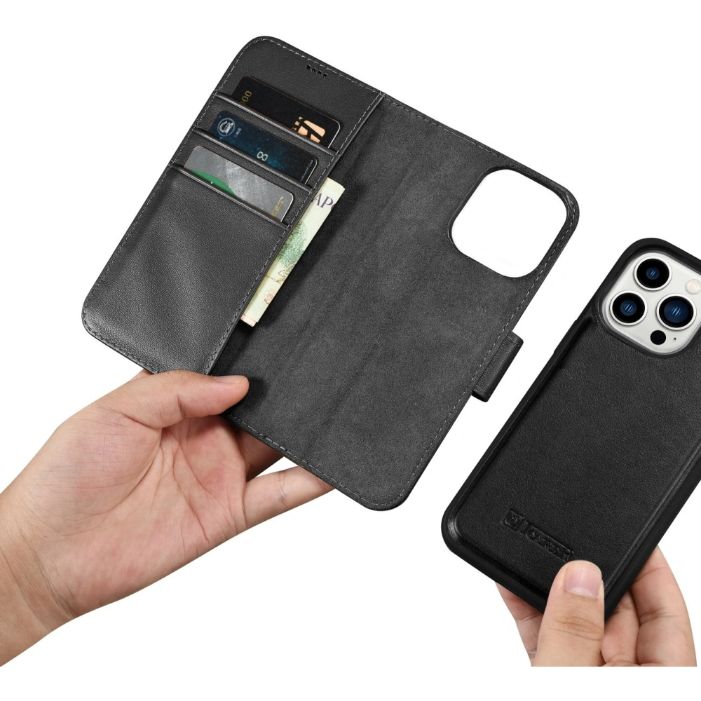 Etui iCarer Wallet Anti-RFID 2in1 Apple iPhone 14 Pro czarny