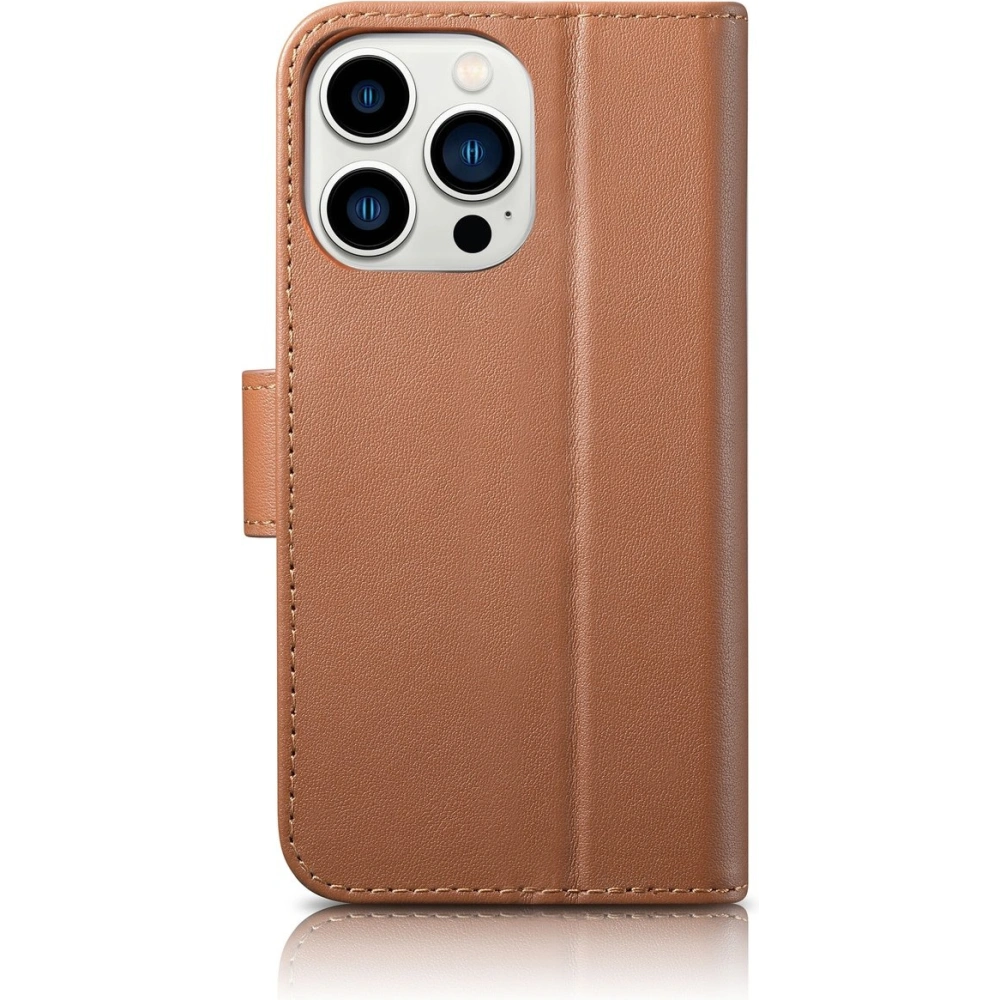 Etui iCarer Wallet Anti-RFID 2in1 Apple iPhone 14 Pro brązowy