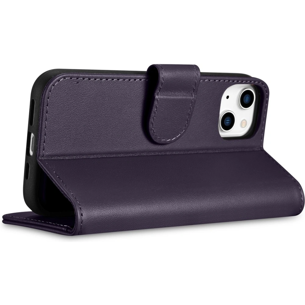 Etui iCarer Wallet Anti-RFID 2in1 Apple iPhone 14 Pro ciemnofioletowy