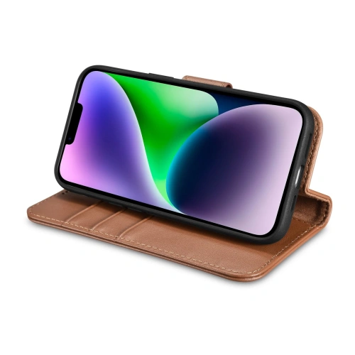 Kup Etui iCarer Wallet Anti-RFID 2in1 Apple iPhone 14 Plus / 15 Plus brązowy - ICR466 - {ean13} - Sklep Home Screen