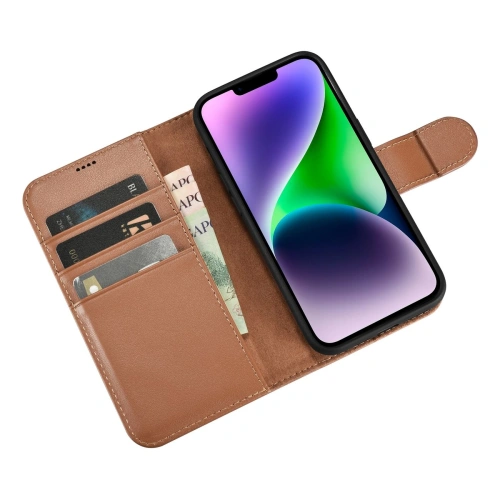 Kup Etui iCarer Wallet Anti-RFID 2in1 Apple iPhone 14 Plus / 15 Plus hnědé - ICR466 - {ean13} - Sklep Home Screen