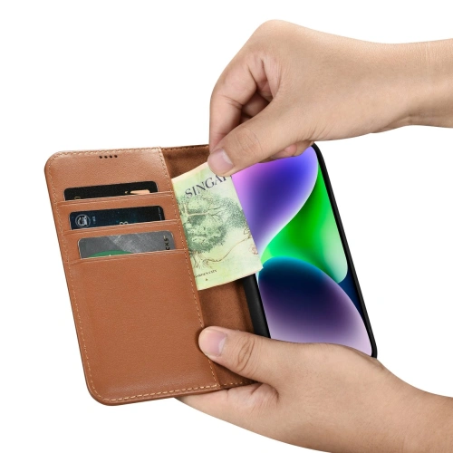 Kup Etui iCarer Wallet Anti-RFID 2in1 Apple iPhone 14 Plus / 15 Plus hnědé - ICR466 - {ean13} - Sklep Home Screen