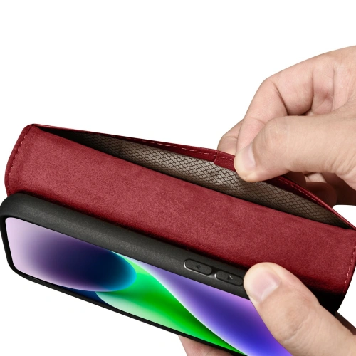 Kup Etui iCarer Wallet Anti-RFID 2in1 Apple iPhone 14 Plus / 15 Plus piros - ICR467 - {ean13} - Sklep Home Screen