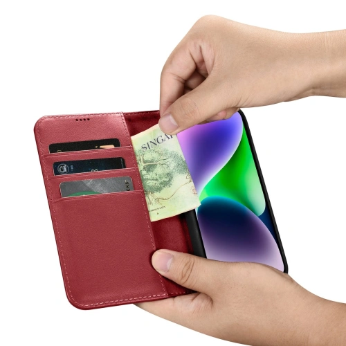 Kup Etui iCarer Wallet Anti-RFID 2in1 Apple iPhone 14 Plus / 15 Plus červené - ICR467 - {ean13} - Sklep Home Screen