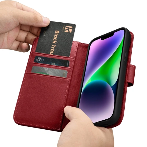 Kup Etui iCarer Wallet Anti-RFID 2in1 Apple iPhone 14 Plus / 15 Plus červené - ICR467 - {ean13} - Sklep Home Screen