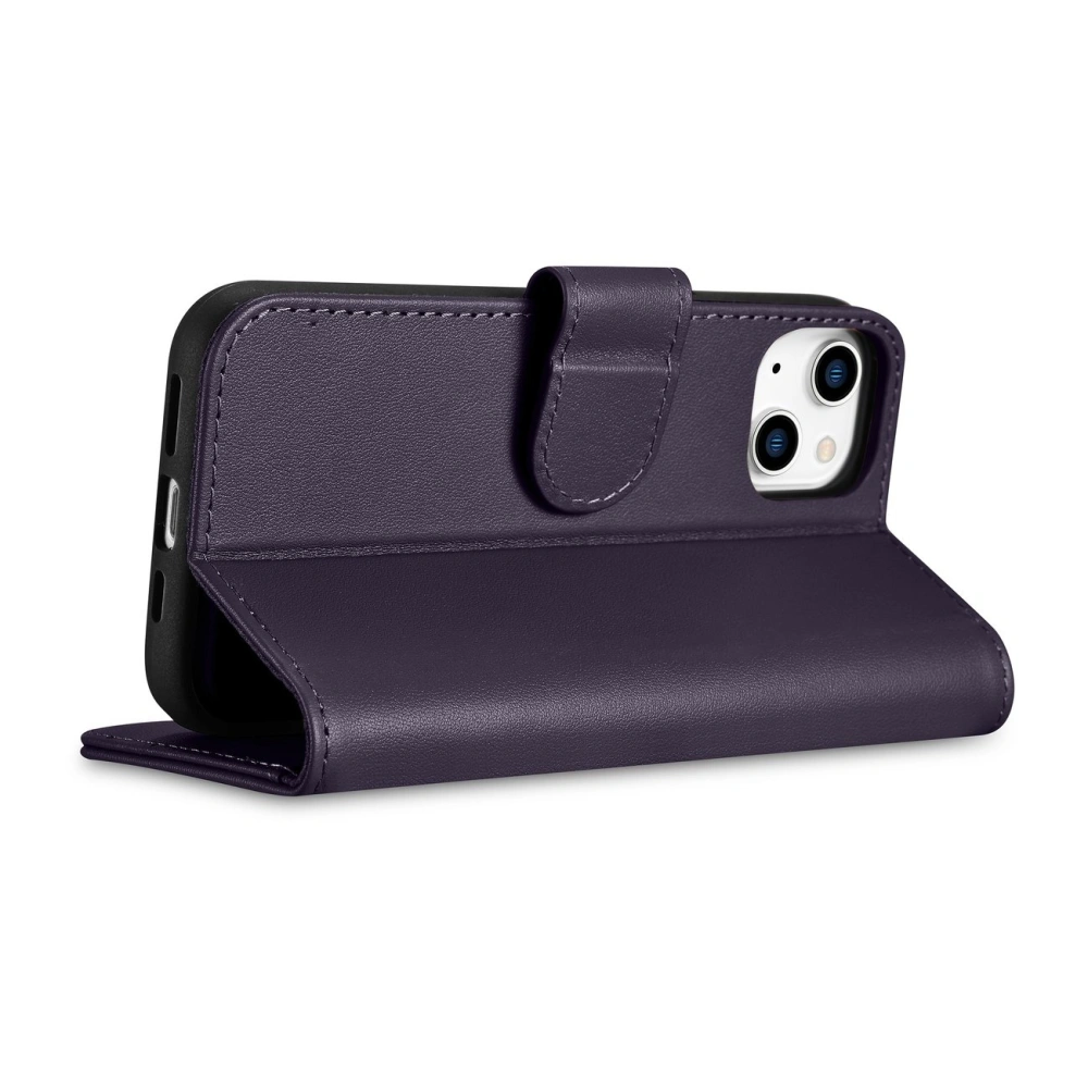 Etui iCarer Wallet Anti-RFID 2in1 Apple iPhone 14 Plus / 15 Plus ciemnofioletowy