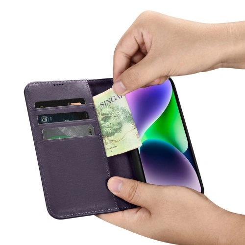Kup Etui iCarer Wallet Anti-RFID 2in1 Apple iPhone 14 Plus / 15 Plus tmavě fialová - ICR468 - {ean13} - Sklep Home Screen