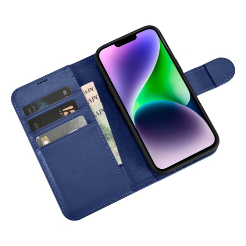 Kup Husă iCarer Wallet Anti-RFID 2în1 Apple iPhone 14 Plus / 15 Plus albastru - ICR470 - {ean13} - Sklep Home Screen