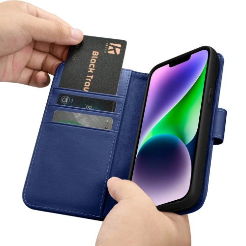 Kup Etui iCarer Wallet Anti-RFID 2in1 Apple iPhone 14 Plus / 15 Plus modré - ICR470 - {ean13} - Sklep Home Screen