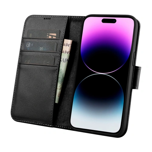 Kup Husă iCarer Wallet Anti-RFID 2in1 Apple iPhone 14 Pro Max negru - ICR471 - {ean13} - Sklep Home Screen