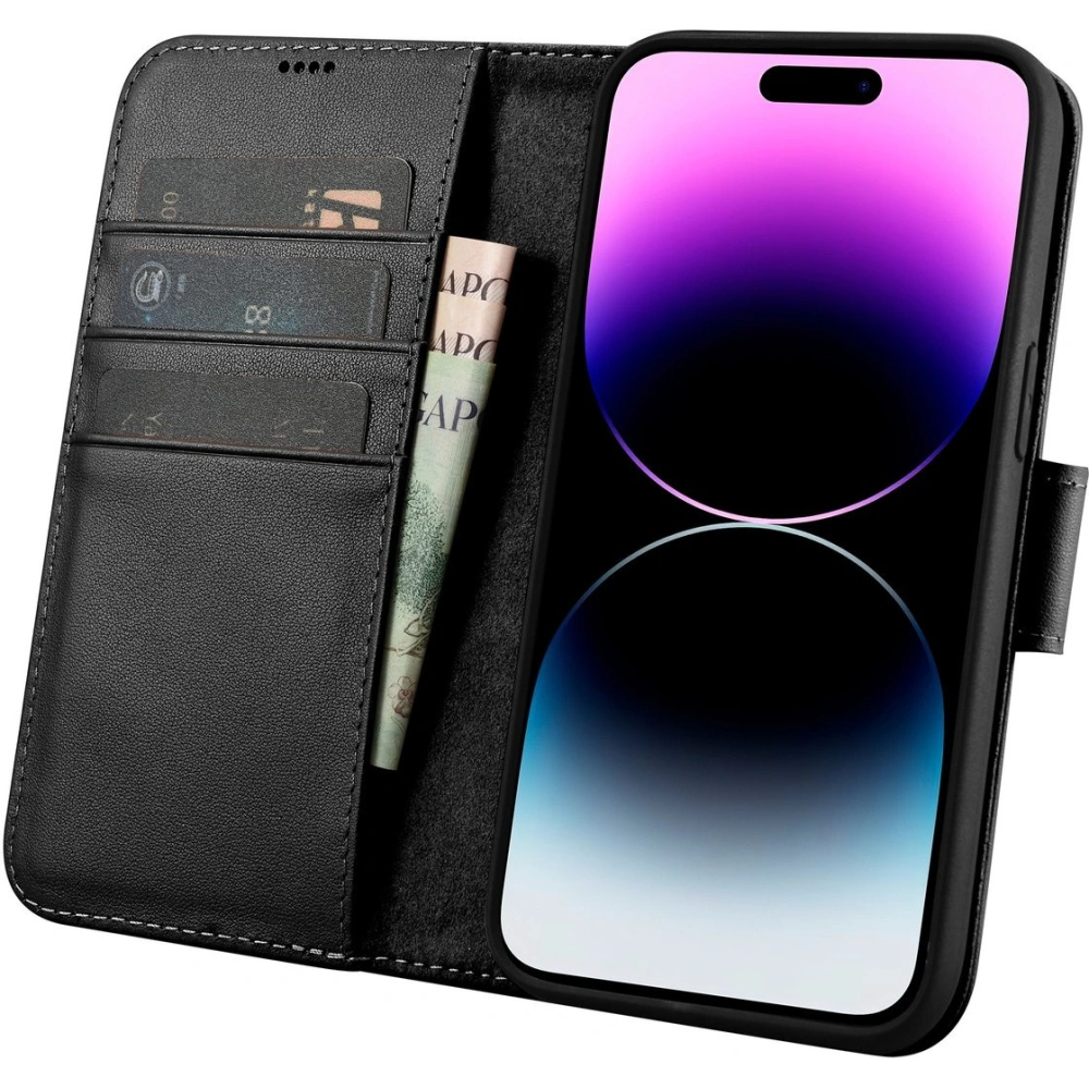 Etui iCarer Wallet Anti-RFID 2in1 Apple iPhone 14 Pro Max czarny