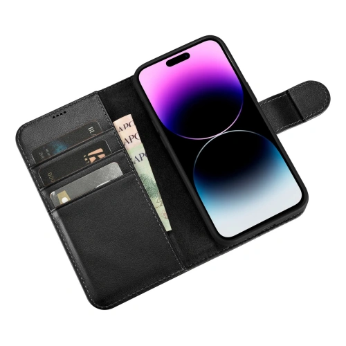Kup Husă iCarer Wallet Anti-RFID 2in1 Apple iPhone 14 Pro Max negru - ICR471 - {ean13} - Sklep Home Screen