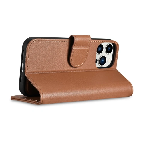 Kup Husă iCarer Wallet Anti-RFID 2în1 Apple iPhone 14 Pro Max maro - ICR472 - {ean13} - Sklep Home Screen