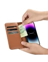 Kup Husă iCarer Wallet Anti-RFID 2în1 Apple iPhone 14 Pro Max maro - ICR472 - {ean13} - Sklep Home Screen
