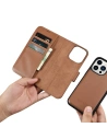 Kup Husă iCarer Wallet Anti-RFID 2în1 Apple iPhone 14 Pro Max maro - ICR472 - {ean13} - Sklep Home Screen