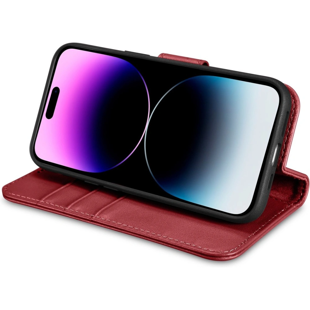 Etui iCarer Wallet Anti-RFID 2in1 Apple iPhone 14 Pro Max czerwony