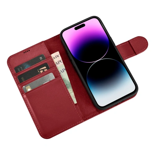 Kup Etui iCarer Wallet Anti-RFID 2in1 Apple iPhone 14 Pro Max piros - ICR473 - {ean13} - Sklep Home Screen