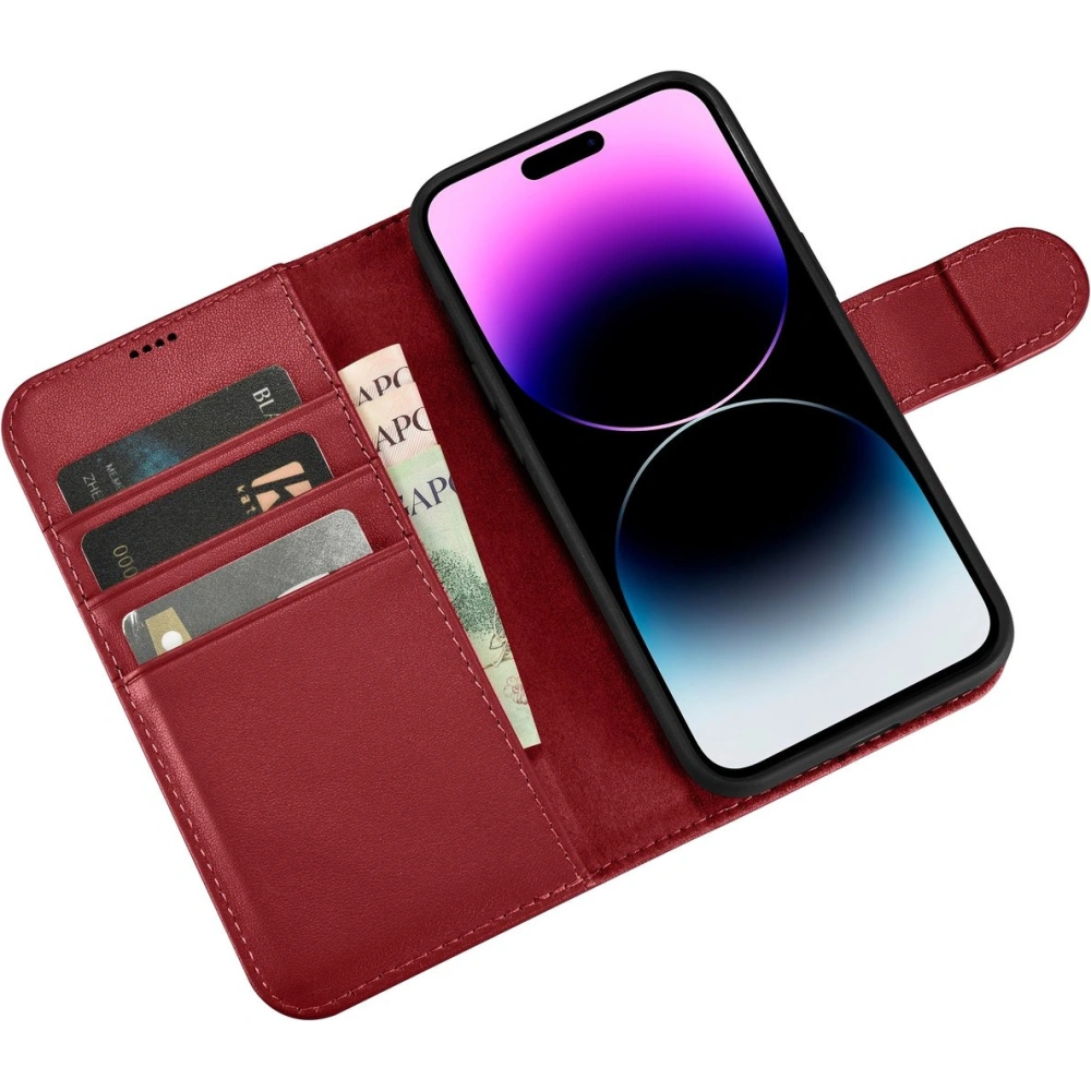 Etui iCarer Wallet Anti-RFID 2in1 Apple iPhone 14 Pro Max czerwony