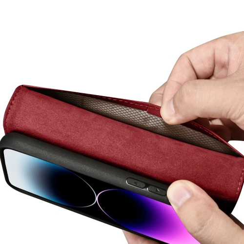 Kup Etui iCarer Wallet Anti-RFID 2in1 Apple iPhone 14 Pro Max czerwony - ICR473 - {ean13} - Sklep Home Screen