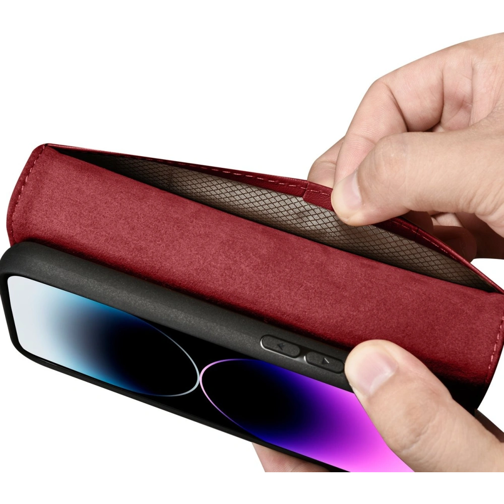 Etui iCarer Wallet Anti-RFID 2in1 Apple iPhone 14 Pro Max czerwony