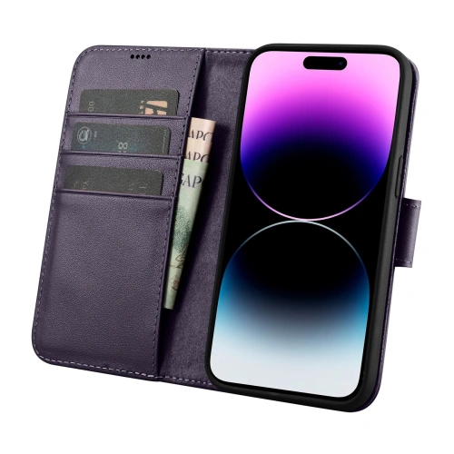 Kup Case iCarer Wallet Anti-RFID 2in1 Apple iPhone 14 Pro Max dunkelviolett - ICR474 - {ean13} - Sklep Home Screen