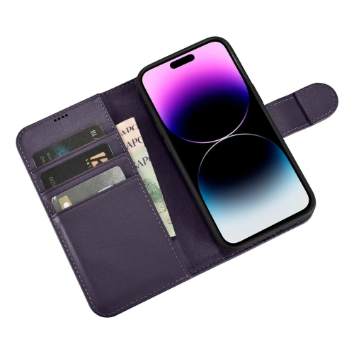 Kup Case iCarer Wallet Anti-RFID 2in1 Apple iPhone 14 Pro Max dunkelviolett - ICR474 - {ean13} - Sklep Home Screen