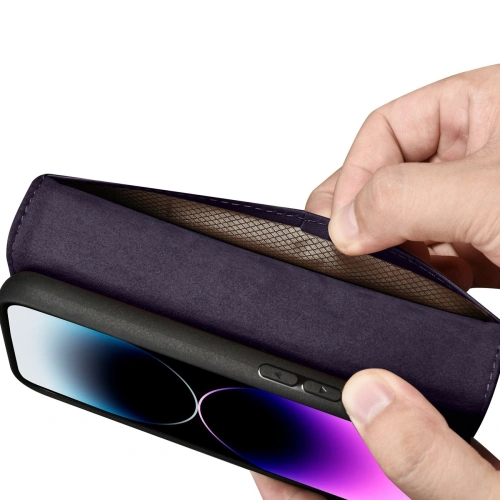 Kup Husă iCarer Wallet Anti-RFID 2in1 Apple iPhone 14 Pro Max violet închis - ICR474 - {ean13} - Sklep Home Screen