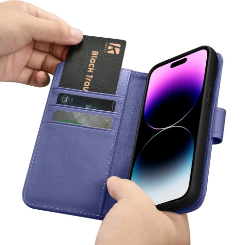 Kup Husă iCarer Wallet Anti-RFID 2in1 Apple iPhone 14 Pro Max violet deschis - ICR475 - {ean13} - Sklep Home Screen