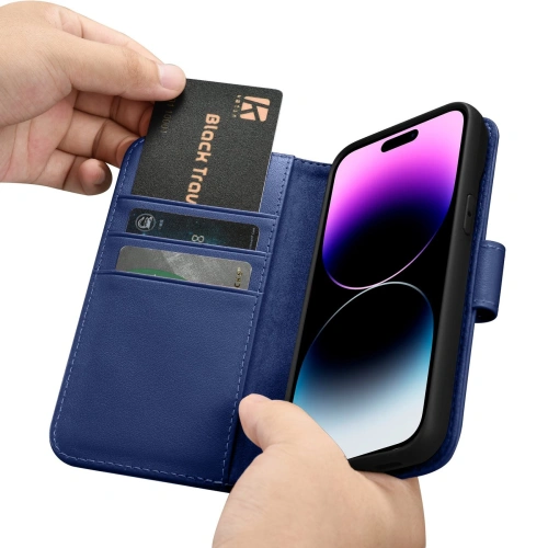 Kup Etui iCarer Wallet Anti-RFID 2in1 Apple iPhone 14 Pro Max modré - ICR476 - {ean13} - Sklep Home Screen