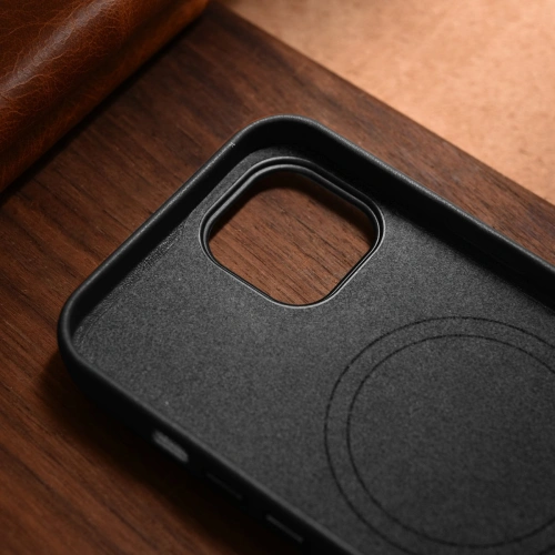 Kup Husă iCarer Case Leather MagSafe Apple iPhone 14 Plus / 15 Plus negru - ICR477 - {ean13} - Sklep Home Screen