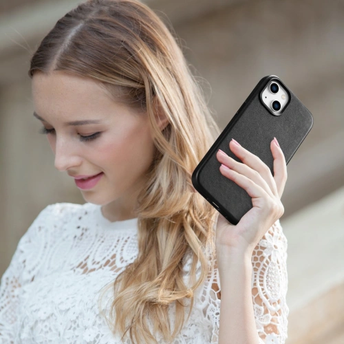Kup Husă iCarer Case Leather MagSafe Apple iPhone 14 Plus / 15 Plus negru - ICR477 - {ean13} - Sklep Home Screen