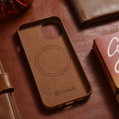 Kup Husă iCarer Case Leather MagSafe Apple iPhone 14 Plus / 15 Plus maro - ICR478 - {ean13} - Sklep Home Screen
