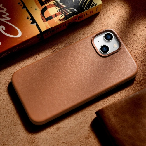 Kup Husă iCarer Case Leather MagSafe Apple iPhone 14 Plus / 15 Plus maro - ICR478 - {ean13} - Sklep Home Screen