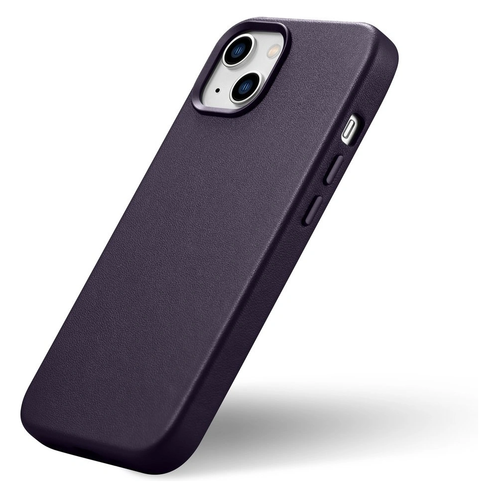 Etui iCarer Case Leather MagSafe Apple iPhone 14 Plus / 15 Plus ciemnofioletowy