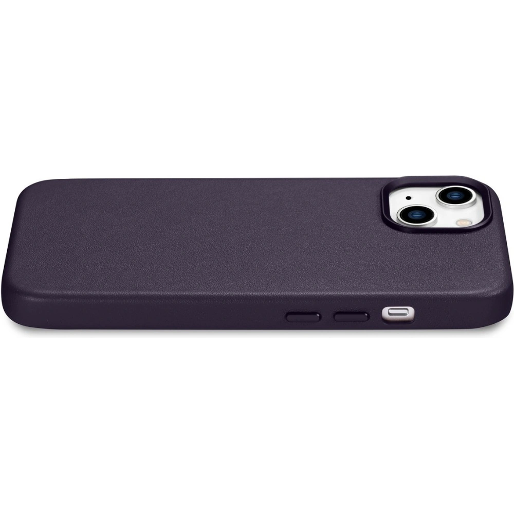 Etui iCarer Case Leather MagSafe Apple iPhone 14 Plus / 15 Plus ciemnofioletowy
