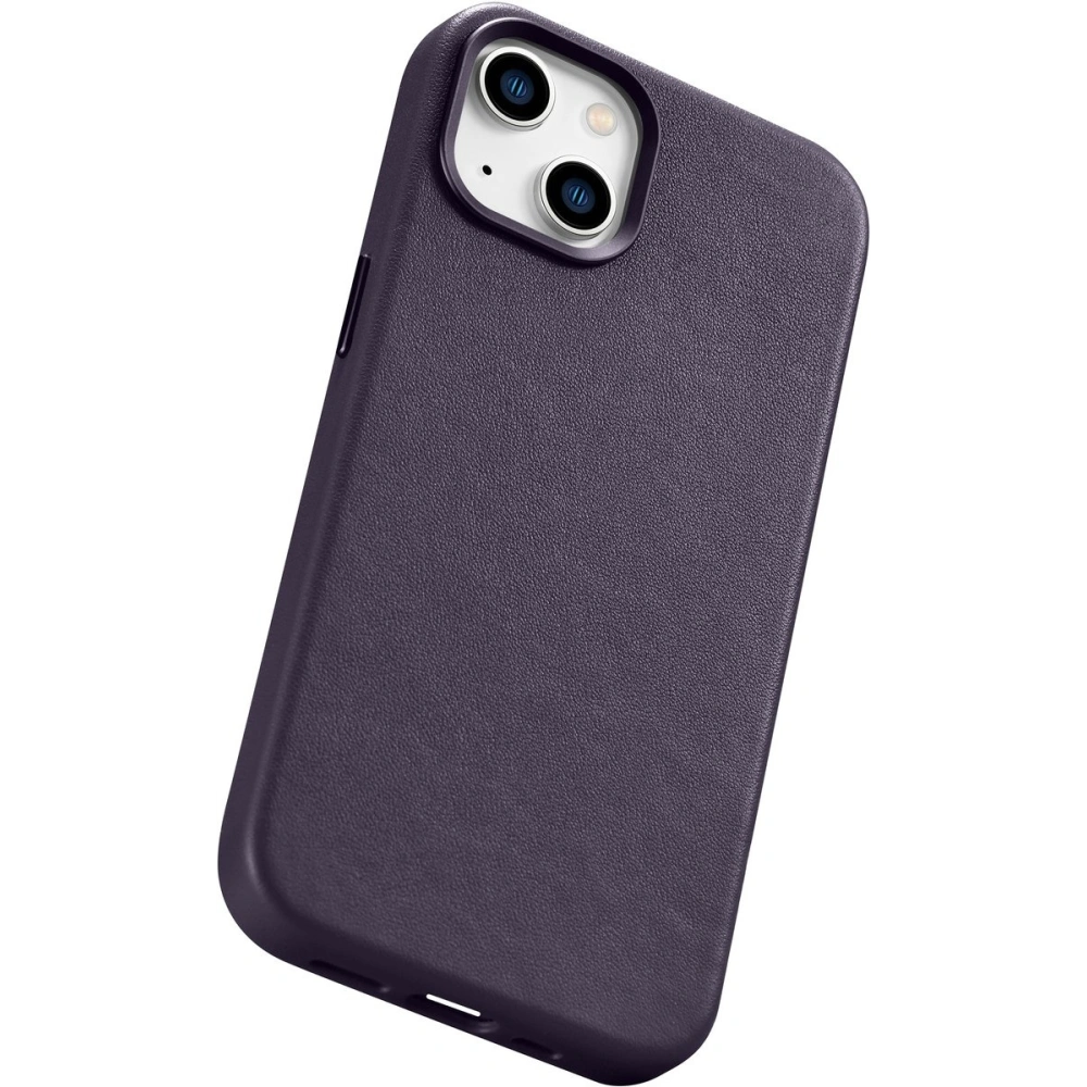 Etui iCarer Case Leather MagSafe Apple iPhone 14 Plus / 15 Plus ciemnofioletowy