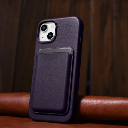 Kup Etui iCarer Case Leather MagSafe Apple iPhone 14 Plus / 15 Plus ciemnofioletowy - ICR480 - {ean13} - Sklep Home Screen