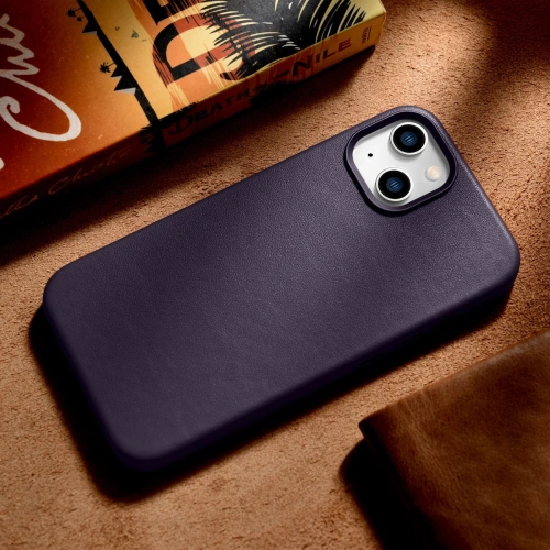Kup Etui iCarer Case Leather MagSafe Apple iPhone 14 Plus / 15 Plus ciemnofioletowy - ICR480 - {ean13} - Sklep Home Screen
