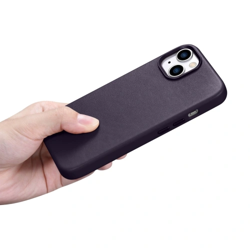 Kup Etui iCarer Case Leather MagSafe Apple iPhone 14 Plus / 15 Plus ciemnofioletowy - ICR480 - {ean13} - Sklep Home Screen