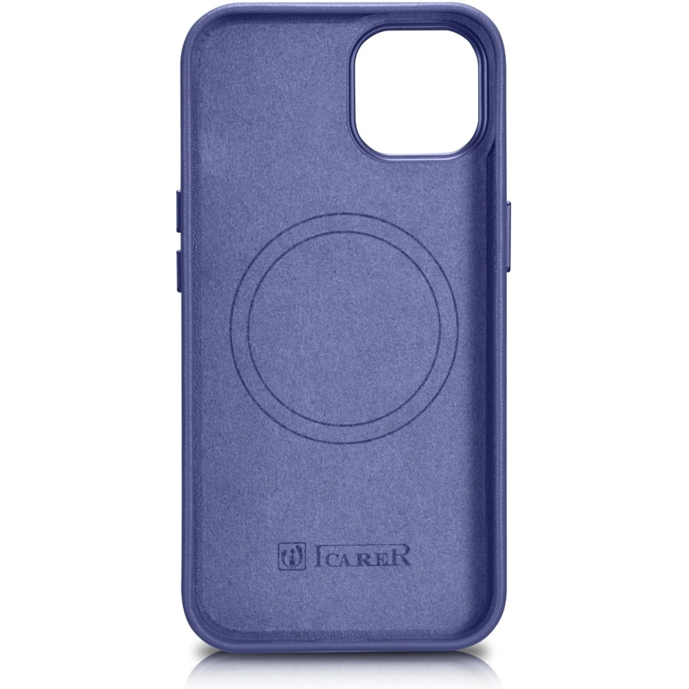 Etui iCarer Case Leather MagSafe Apple iPhone 14 Plus / 15 Plus jasnofioletowy