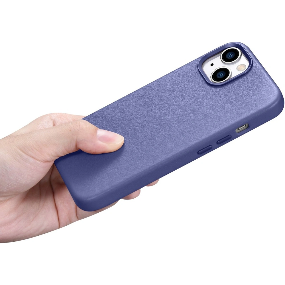 Etui iCarer Case Leather MagSafe Apple iPhone 14 Plus / 15 Plus jasnofioletowy