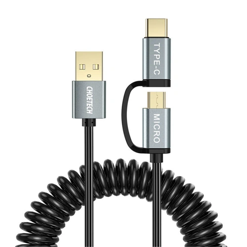 Kup Kábel Choetech XAC-0012-101BK 2in1 USB-A/USB-C - microUSB (fekete) - CHT24 - {ean13} - Sklep Home Screen