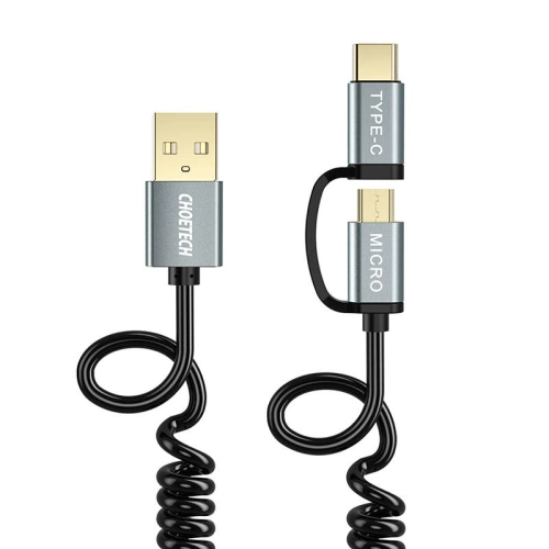 Kup Kábel Choetech XAC-0012-101BK 2in1 USB-A/USB-C - microUSB (fekete) - CHT24 - {ean13} - Sklep Home Screen