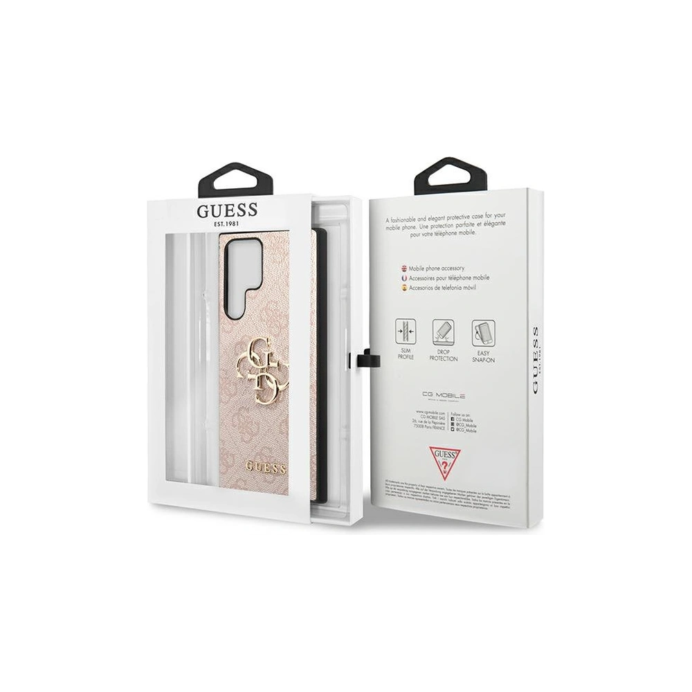 Etui Guess GUHCS23L4GMGPI Samsung Galaxy S23 Ultra różowy/pink hardcase 4G Big Metal Logo