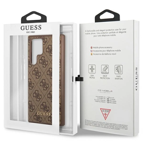 Kup Etui Guess GUHCS23LG4GFBR Samsung Galaxy S23 Ultra brązowy/brown hard case 4G Metal Gold Logo - GUE2384 - {ean13} - Sklep Home Screen
