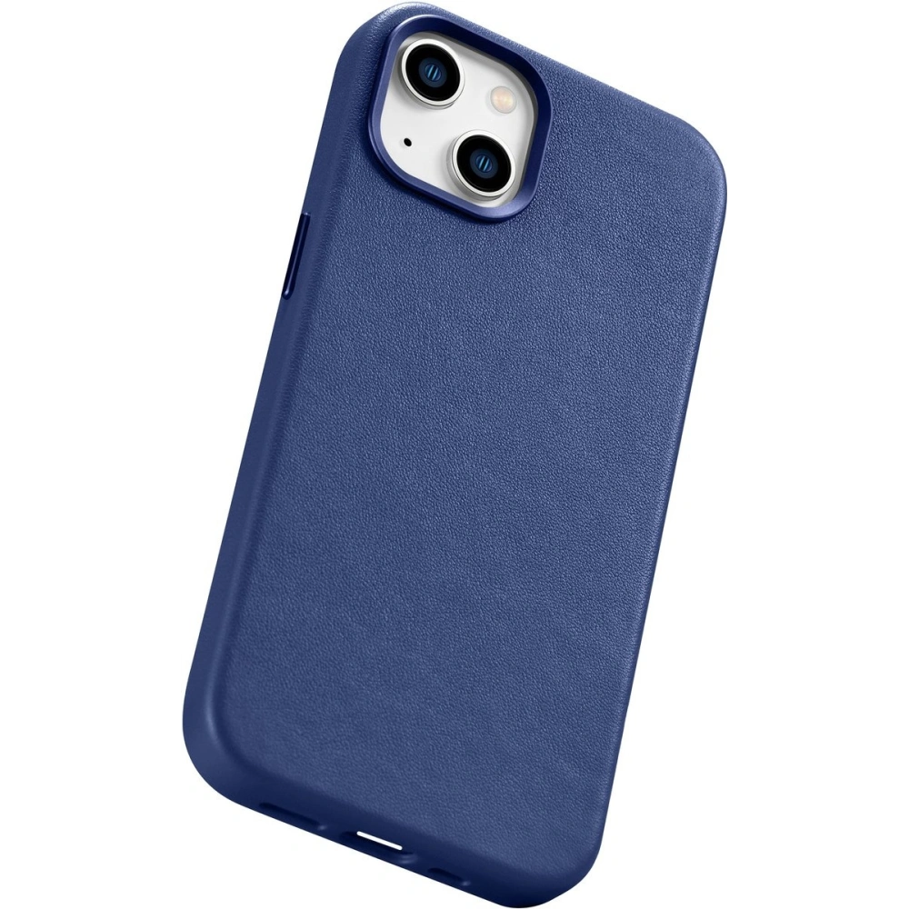 Etui iCarer Case Leather MagSafe Apple iPhone 14 Plus / 15 Plus niebieski